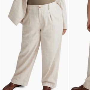 Only worn twice! Madewell The Untailored Plaid Straight Leg Pants.